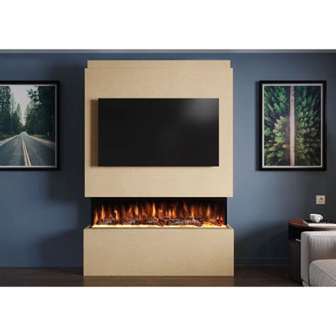 Phoenix 54" Pre-Built Media Wall Fireplace - Electric Fire Package ...