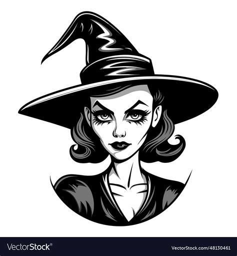 Halloween witch silhouette Royalty Free Vector Image