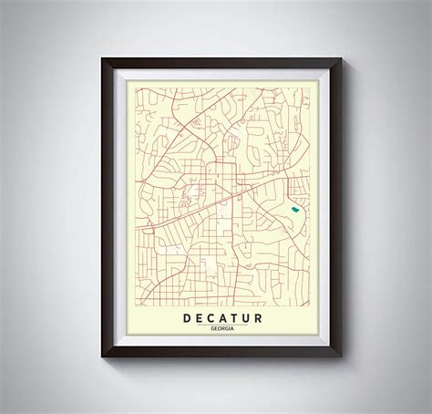 Map Fo Decatur GA Decatur Map Decatur Poster Office - Etsy