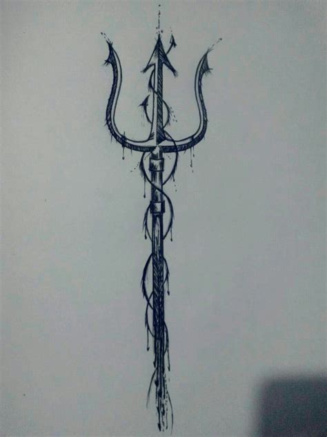 Poseidon Trident Tattoo Designs