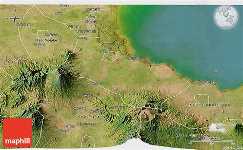 Satellite 3D Map of Kab. Pasuruan