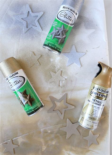 DIY Star Garland - Say Yes | Gold glitter christmas, Christmas crafts diy, Glitter spray paint