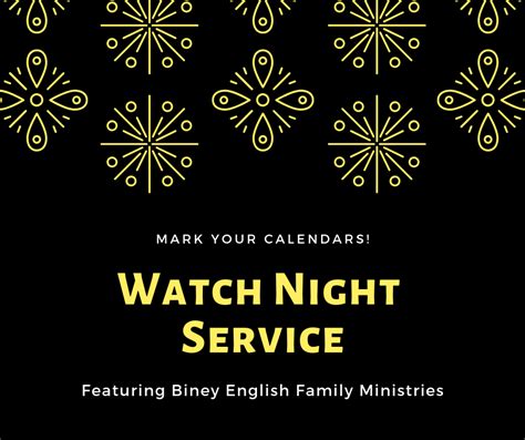 Mark Your Calendars Now: Watch Night Service — Springfield PFWB Church