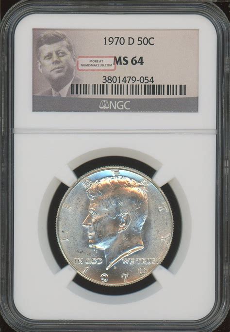 1970 D Kennedy Half Dollar Ngc Ms 64