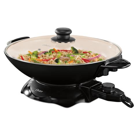 Oster® DuraCeramic™ Electric Wok, Black & White CKSTWK99W-033 | Oster® Canada