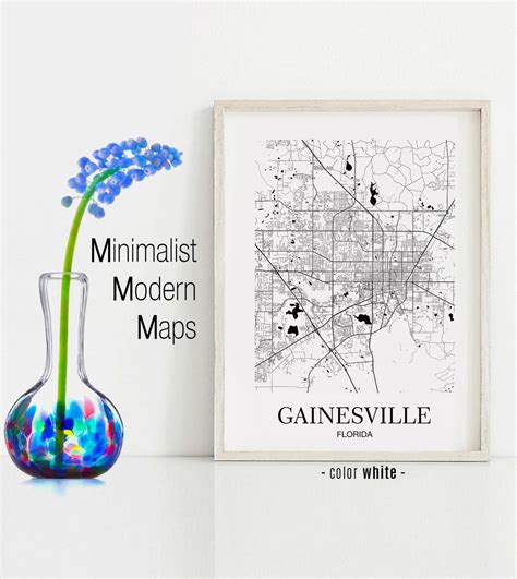 Gainesville, Gainesville FL Map, Gainesville Modern Art Print ...