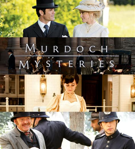 there are many pictures of people in hats and suits on this page with the caption murdoch mysteries