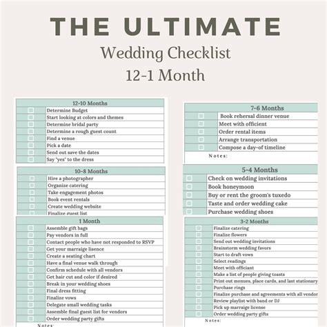 The Ultimate Wedding Checklist - Etsy UK