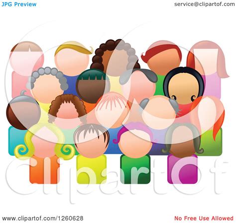 Clipart of a Crowd of Diverse People in a Community - Royalty Free ...