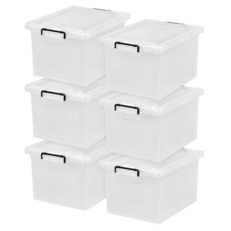 IRIS 6-Pack 9-Gallon (36-Quart) Clear Tote with Latching Lid in the Plastic Storage Totes ...