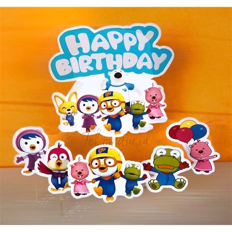 Topper Kue Happy Birthday Pororo / Topper Kue Ulang Tahun Pororo ...