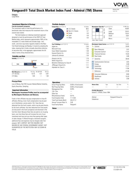 Vanguard® Total Stock Market Index Fund