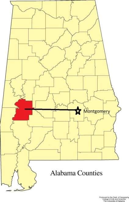 Counties of Alabama, USA. Marengo County in red (Alabama Maps 2014). | Download Scientific Diagram