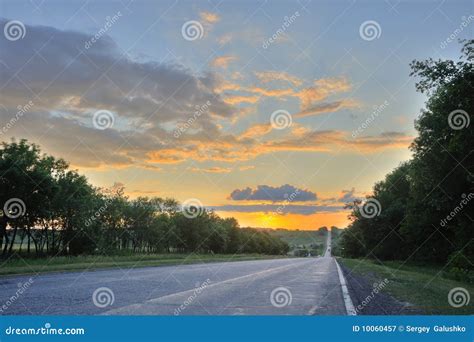 Road And Sunset Royalty Free Stock Photography - Image: 10060457