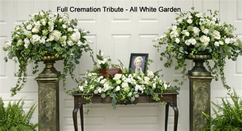 The Full Cremation Tribute – All White Garden – Director Flowers