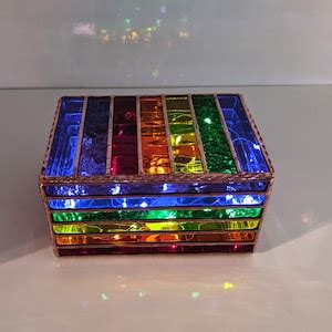 Stained Glass Music Box Rainbow Song Choices Personalized 5x7x3.5 - Etsy