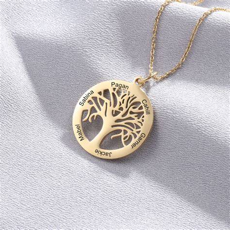 Personalized Family Tree Necklace with Kids Names - FARUZO