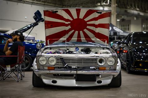 Japanese Flag Under Datsun 510 Hood - BenLevy.com