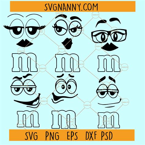 M&M Faces SVG, M&M Faces SVG free, free m&m svg files, m&m logo svg ...