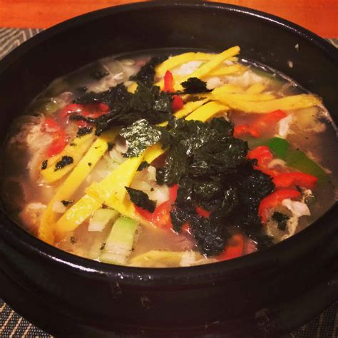 Korean food photo: Tteokguk — rice cake soup on Maangchi.com