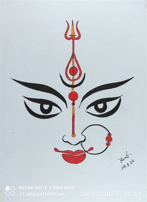 Durga maa Drawing Easy || Devi durga drawing easy || Durga maa drawing ...