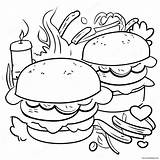 Bbq Grill With Delicious Burgers Coloring Page 68485 54208 sketch template