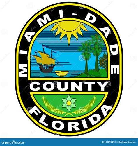 Coat of Arms of Miami-Dade County in Florida, USA Stock Vector - Illustration of miami, country ...