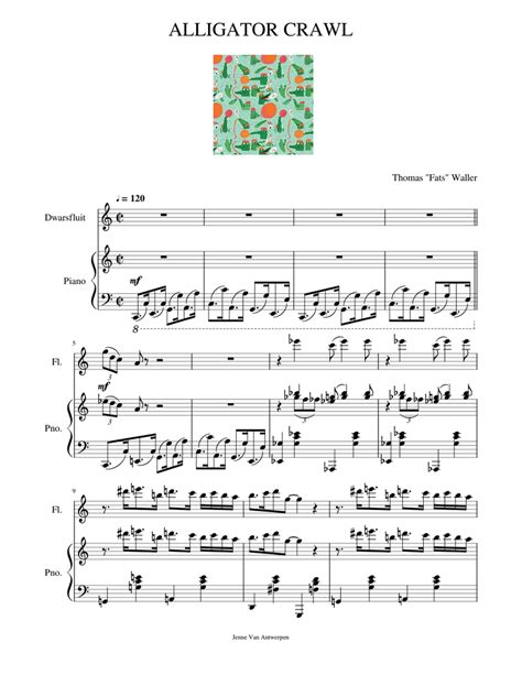 ALLIGATOR CRAWL Sheet music for Piano, Flute (Solo) | Musescore.com