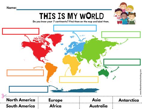 The 7 Continents Printable Activity Worksheets