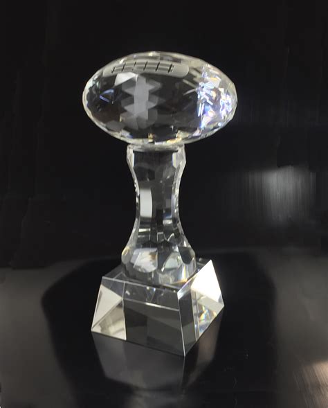 Solid Crystal Football Trophy