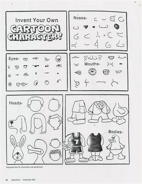 No Corner Suns: Invent Your Own Cartoon Character! handout | Elementary art projects, Art ...