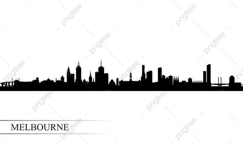 Melbourne City Skyline Silhouette Background, Landmark, Architecture, Building PNG and Vector ...