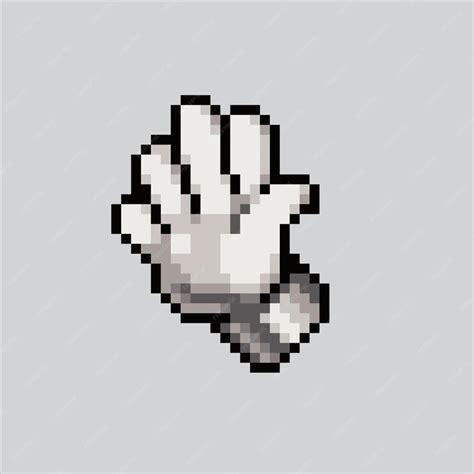 Premium Vector | Pixel art illustration Hand Pixelated Hand Hand Illustration pixelated for the ...