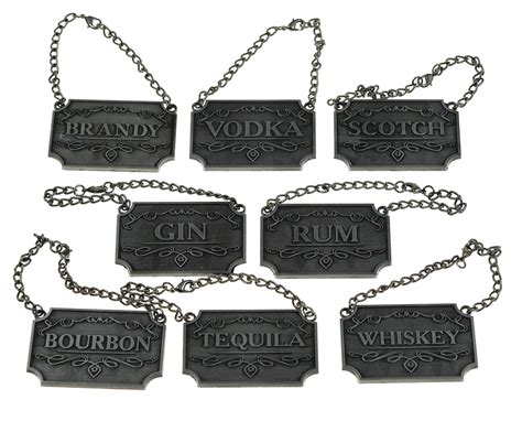 Buy Decanter Tags - Liquor Decanter Labels (Set of 8, Rustic Silver ...