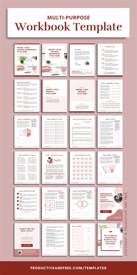 Free Course Workbook Template - FREE PRINTABLE TEMPLATES