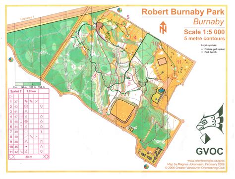 March 5th 2010 6:00pm - Sprint camp - Robert Burnaby Park Sprint course | Detailed map, Burnaby ...