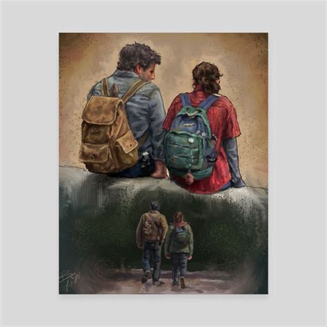 Ellie and Joel poster art, an art canvas by Beatriz Usano - INPRNT