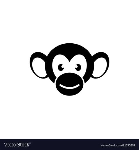 Monkey face flat icon Royalty Free Vector Image