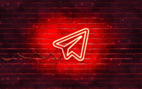 Download wallpapers Telegram red logo, 4k, red brickwall, Telegram logo ...