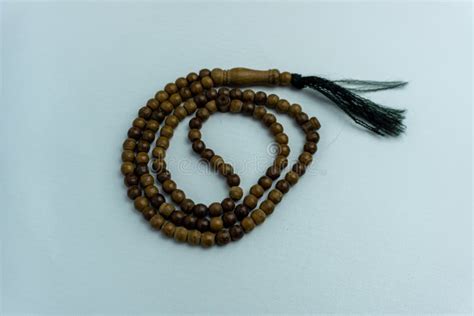 Wooden Tasbih Beads Isolated. Islamic Prayer Beads Stock Photo - Image ...