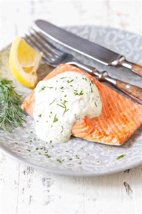 Poached Salmon with Dill Sauce - Cookin Canuck