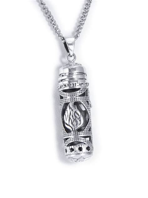 Sterling Silver Mezuzah Pendant Necklace