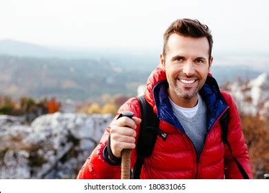 Portrait Young Man Hiking Mountains Stock Photo 180831065 | Shutterstock