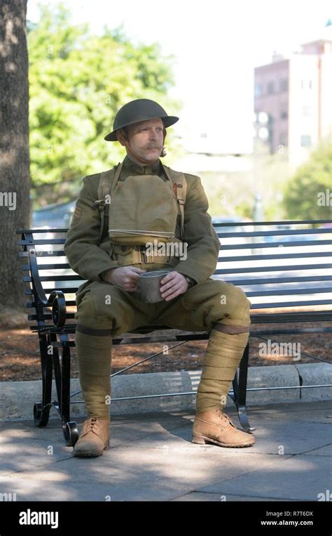 Texas Military Forces Museum World War I re-enactors dressed in World War I era uniforms as the ...