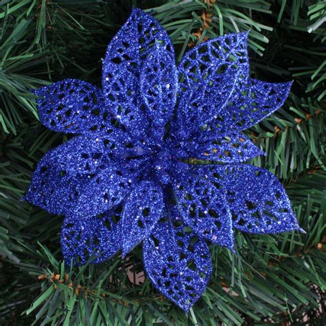 Wholesale 10pcs/lot Blue Glitter Christmas Ornaments Artificial ...