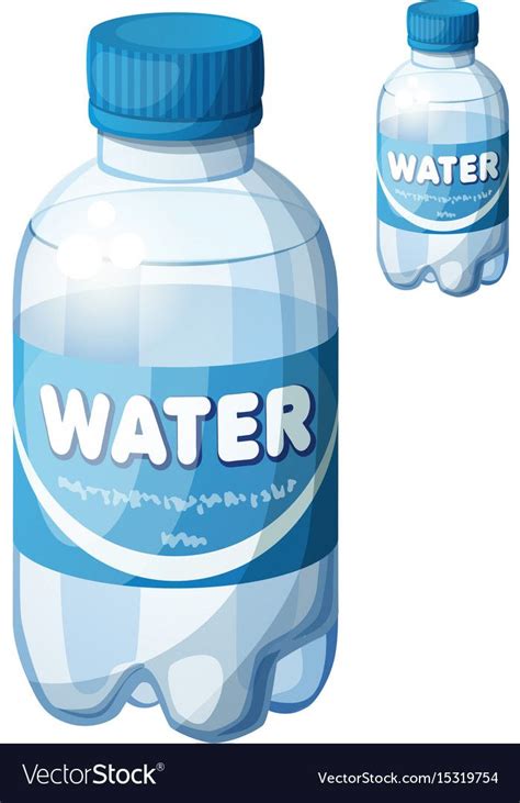 Bottle of water cartoon icon isolated Royalty Free Vector | Water bottle, Bottle, Water