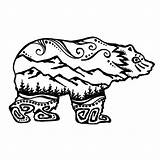 Tribal Bear Artwork sketch template