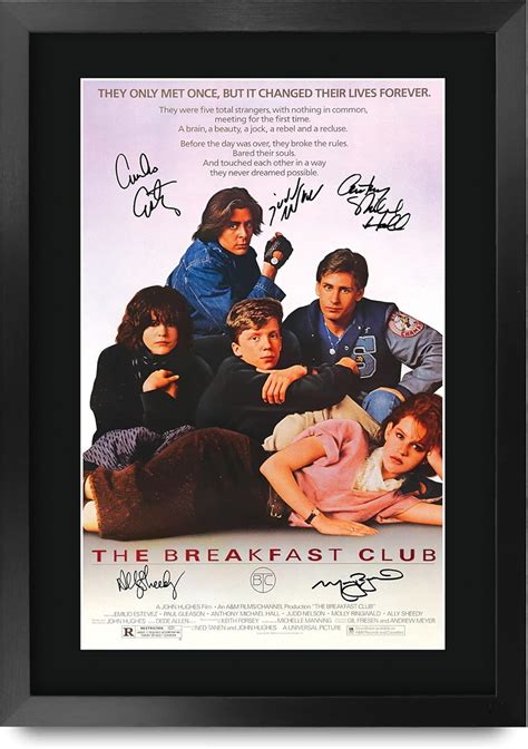 Amazon.com: HWC Trading The Breakfast Club Movie Poster The Cast Signed 16 x 12 inch Framed Gift ...