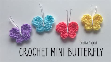 Crochet Mini Butterfly Applique - YouTube