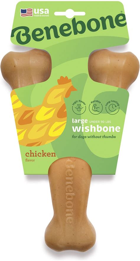 Benebone Rotisserie Chicken Flavored Wishbone Dog Chew Toy, Large - Chewy.com